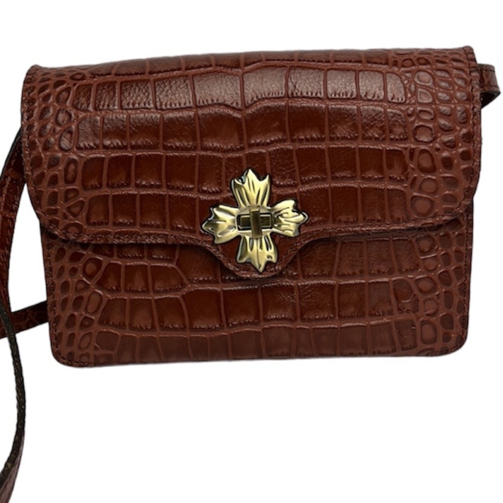 Patricia Nash Leather Croc-Embossed Cerrelli Crossbody